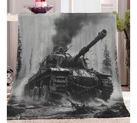 Char Militaire Plaid Polaire, Couverture et Plaid Canapé Grande Taille en Flanelle Douce et Chaude Gris Confortable pour Enfants et Adultes, Chambre et Lit 180x200 cm