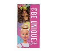 Character World Barbie Serviette Officielle | Toucher Super Doux, Design Frais | Parfait pour la Maison, Le Bain, la Plage et la Piscine | 100% Coton, Taille Unique 140 cm x 70 cm, Rose