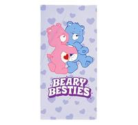 Character World Care Bears Serviette Enfants Officielle | Douceur Ultra Douce | Design Besties avec Cheer et Grumpy Bear | Parfait pour Maison, Bain, Plage et Piscine | Taille Unique 70 x 140 cm