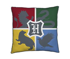 Character World Harry Potter Coussin carré Officiel Harry Potter sous Licence Officielle Poudlard Double Face Gris 40 x 40 cm