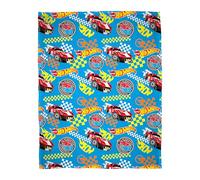 Character World Hot Wheels Couverture Polaire Super Douce et Chaude Motif Flamme Bleu 100 x 150 cm