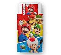 Character World Nintendo Super Mario Movie Parure de lit Simple pour Enfant avec Housse de Couette réversible réversible et taies d'oreiller Assorties en Polycoton