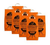 Charbon de Bois Écologique 2,5, 5 ou 10 kg - 100% Naturel, Allumage Rapide, Faible Taux de Fumée - Idéal Barbecue, Grill, Plancha - Fabriqué en Europe - Sac Kraft avec Poignée (20 kg)