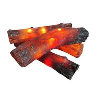 Charbon De Bois Lampe LED Cheminée | Bûches pour Cheminée Électrique sans Flamme avec Flammes Artificielles LED Réalistes | pour La Décoration De Salon À L'intérieur De La Maison