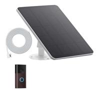 Charge solaire compatible avec la sonnette à batterie Ring avec un connecteur d'alimentation USB-C. Chargeur solaire Ring pour sonnette de batterie (blanc)