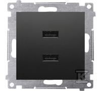 Chargeur 2x USB 2,1A 5V DC 230V noir mat Simon54 DC2USB.01/49