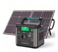 Chargeur 333Wh avec panneau solaire 100W, Station électrique portable 350W(700W crête),générateur solaire,alimentation électrique pour l'extérieur