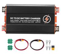Chargeur de batterie DC-DC SucceBuy avec MPPT 350 W 30 A, amplificateur de charge à double entrée pour panneau solaire et alternateur, compatible avec les batteries LiFePO4 et au plomb, 12 V/24 V-12 V
