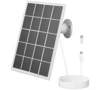 Chargeur de panneau solaire 3 W pour Ring, pour eufy, pour caméras blink | Bloc d'alimentation en silicone avec câble de 3 m, résistant aux intempéries IP, pour sonnette de sécurité extérieure