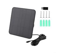 Chargeur de panneau solaire 5 W pour sonnette vidéo Ring Video Doorbell 4 3 2 haute efficacité Cellule monocristalline résistante aux intempéries Noir