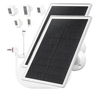 Chargeur de panneau solaire avec deux connecteurs DC3,5x1,35 et USB-C, câble de charge de 3 m, IP65, compatible avec Ring Spotlight Cam Plus/Pro, batterie à came de 2ème/3e Generation (10W-2Pack)