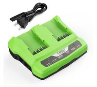 Chargeur double 24V pour batteries Greenworks, avec 2 ports