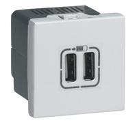 CHARGEUR PRISE BLANCHE M45 2M USB 2X TYPE A 5V 1500MA M45 278594L