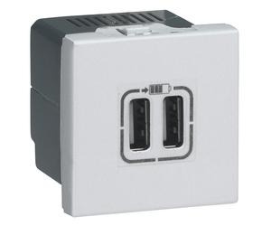 CHARGEUR PRISE BLANCHE M45 2M USB 2X TYPE A 5V 1500MA M45 278594L