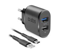 Chargeur secteur Kit voyage USB de recharge avec câble de type C
