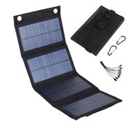 Chargeur Solaire 50W 5V, USB Panneaux Solaires Pliable, Solaire Power Bank Portable, pour Smartphone, Tablette, Camping et Plus, 18.5x11.5x4cm