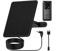 Chargeur solaire 6 W pour Ring Battery Doorbell/Plus/Pro (2e génération 2026), panneau solaire résistant aux intempéries avec support réglable pour une alimentation continue
