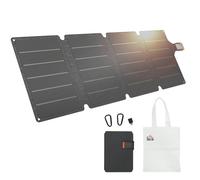 Chargeur solaire - HOMCOM - pliable portable - ports type-C et USB-a imperméable IP67 - pour téléphone activités en plein air - gris