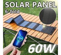 Chargeur solaire portable avec panneau solaire monocristallin - 6X puissance solaire, charge rapide, chargeur compact pour smartphones, tablettes, ordinateurs portables - alimentation électrique extér