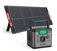 Chargeur SWAREY 555Wh avec panneau solaire 100W, Power Station 550W(1100W crête) générateur solaire avec USB-C bidirectionnel à chargement rapide 140W