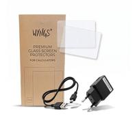 Chargeur TI et Film de Protection d'écran WYNGS pour Calculatrice Graphique TI 84 Plus CE-T Python et TI 84 Plus CE-T