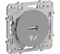 Chargeur USB A 1 poste Odace Aluminium Schneider