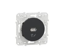 Chargeur USB A 1 poste Odace Anthracite Schneider