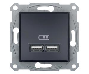 Chargeur USB A 2 1A encastrable Anthracite Schneider Asfora