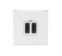 Legrand 077590 Mosaic USB Chargeur, Type-C, 3A, 15W, 2 Module, 230V ou 5V, Blanc