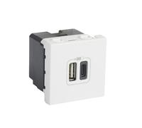 Chargeur USB MOSAIC 2 modules 230 V blanc LEGRAND 077592