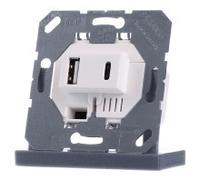 Chargeur USB Jung, 1 port de type A et 1 port de type C, encastrable, 15 W, blanc alpin, 1 pièce.