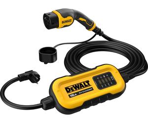 Chargeur Véhicule Électrique Portable DEWALT, 3.7kW, Type 2 + Prise Schuko, 7m Câble, 16A, 230V AC