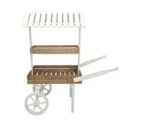 CHARIOT 2 NIVEAUX BOIS ET BLANC 132X50X150CM