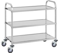 Chariot à 3 plateaux en acier inoxydable jusqu'à 150Kg Royal Catering Rcsw 3A