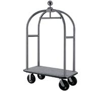 Chariot à bagages Bolero en acier inoxydable 18/8 brossé, supportant une charge maximale de 350 kg.