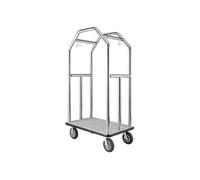 Chariot à Bagages d'Hôtel SucceBuy 680,39kg Acier Inoxydable Roues 203mm Argent