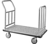 Chariot à bagages d'hôtel VEVOR, capacité de 340 kg, chariot à plate-forme, chariot de service de parc avec cadre avant amovible, idéal pour hôtels, appartements, complexes touristiques