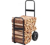 Chariot à bois de chauffage Happyment - Chariot à bois - Chariot à bois de chauffage sur roues - 266 cm - Châssis en acier robuste - Capacité de 113 kg
