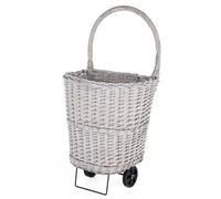 Chariot à bûches en osier et acier