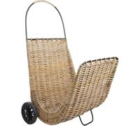 Chariot à bûches sur roulettes en rotin (Naturel)