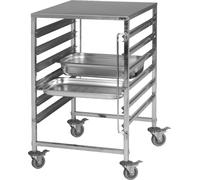 Chariot à étagères avec plan de travail en acier inoxydable, modèle Noel, dimensions : L 595 x P 670 x H 1025