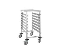 Vogue Chariot à glissières GN 1/1 7 niveaux inox avec plan de travail 900x380x557 mm GG498