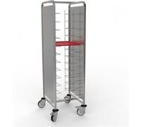 Chariot à Glissières Self-Service 12 Niveaux avec Panneaux - - Inox