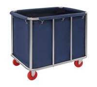Chariot à Linge 90 × 65 × 80 cm en Acier Inoxydable Commercial avec roulettes, Chariot à Linge Sale pour hôtel, capacité de Charge de 60 kg (Bleu)