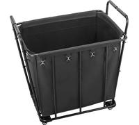 Chariot à linge, chariot utilitaire roulant pour courses avec doublure imperméable et roues pivotantes, grande capacité de charge de 118 kg, panier à provisions robuste pour le linge, les courses, le