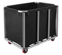 Chariot à linge en acier inoxydable - panier à linge pliable - 350 litres - capacité de 120 kg