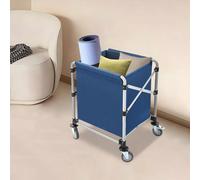 Chariot à linge - Modèle professionnel - 60×50×60 cm - Capacité de charge 100 kg - Pliable - Avec roulettes - Tissu Oxford - Bleu foncé