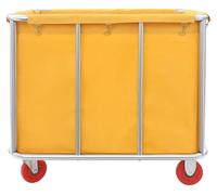 Chariot à linge, usage intensif, grande capacité, jaune