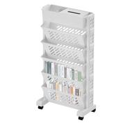 Chariot à livres à roulettes mobile à 5 niveaux avec roulettes - Étagère multifonction | Chariot à roulettes amovible durable pour étude, salon, école, salle de ureau