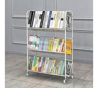 Chariot à livres roulant, étagère de rangement mobile avec roulettes, chariot multifonction en métal pour bureau, salle de t bibliothèque